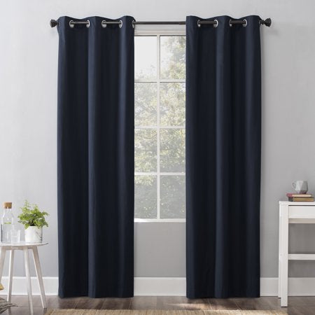 40” x 63” Sun Zero Cyrus Thermal Blackout Grommet Curtain Panel Navy - 1 Panel