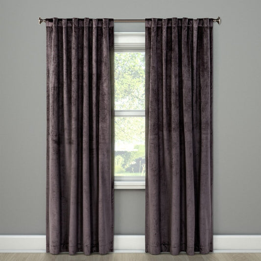 84" x 54" Project 62 Light Filtering Curtain Panel Velvet Gray - 1 Panel