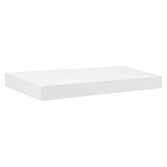 White Floating Decorative Wall Shelf with Brackets - Set of 4