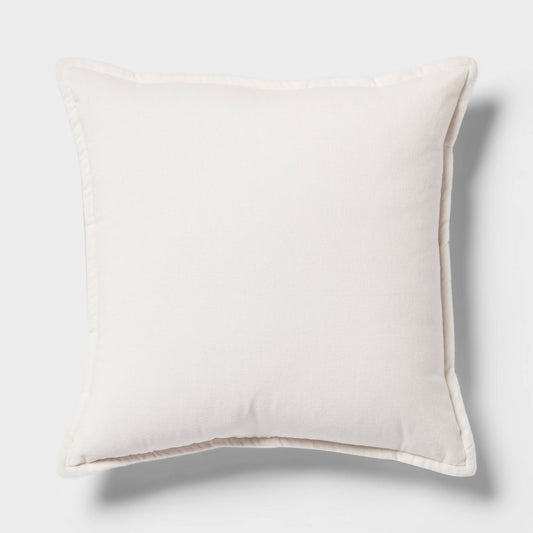 18” x 18” Velvet Reverse Pillow Ivory - Threshold