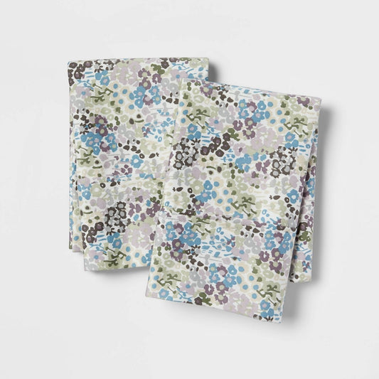 King Printed Performance 400 Thread Count Pillowcase Set Floral Purple - Threshold