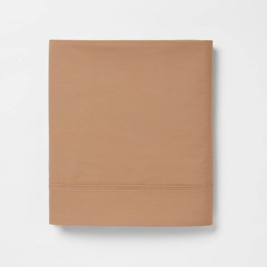 As Is Queen 300 Thread Count Ultra Soft Flat Sheet Brown - Threshold