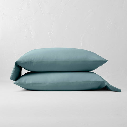 As Is King 300 Thread Count Temperature Regulating Solid Pillowcase Set Light Teal - Casaluna