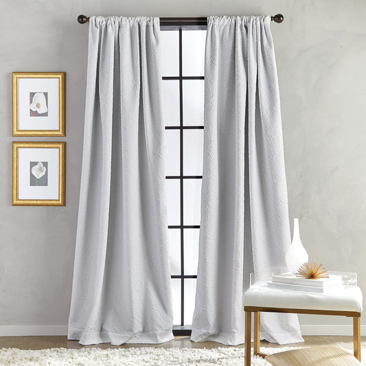 50”x84” Grey Solid Rod Pocket Room Darkening Curtain - 1 Panel
