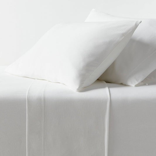 As Is Queen Cotton Jersey Sheet Set White - Threshold