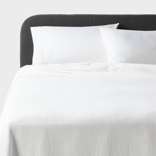 As Is Full/Queen Luxe Matelasse Coverlet White - Threshold