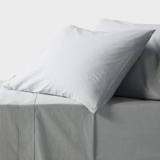 As Is Twin/Twin XL 250 Thread Count Organic Percale Sheet Set Blue Chambray - Threshold