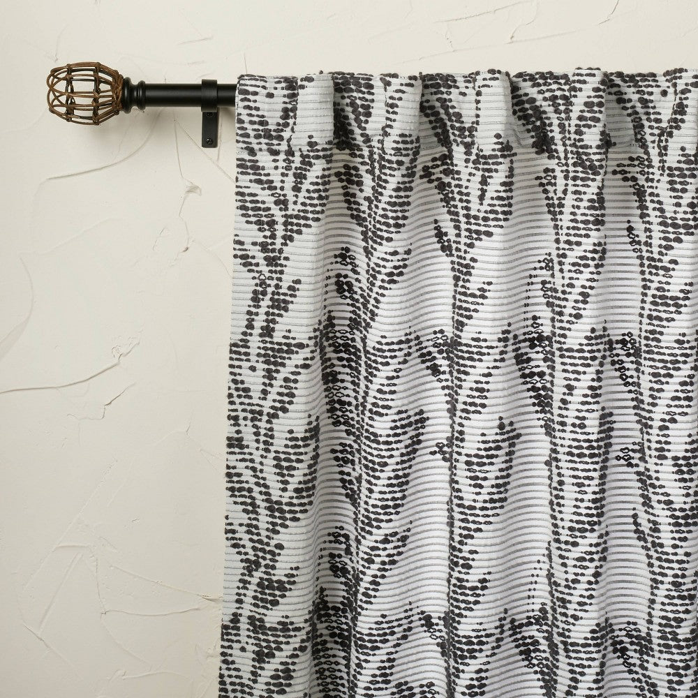 63"x50" Limu-Limu Leaf Jacquard Light Filtering Curtain Panel Gray Opalhouse -  1 Panel