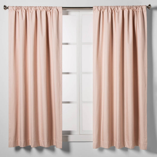 42"x63" Room Darkening Heathered Window Curtain Panel Pink Room Essentials - 1 Panel