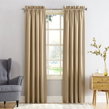 54"x63" Sun Zero Room Darkening Rod Pocket Curtain Panel Taupe - 1 Panel