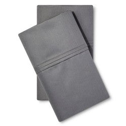 King Solid Performance 400 Thread Count Pillowcase Set Dark Gray - Threshold