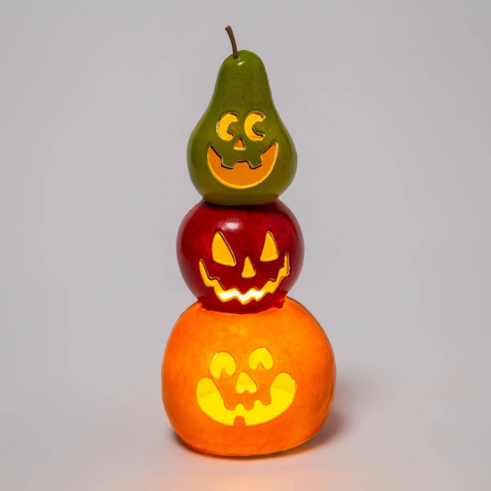 Light up Triple Stack Pear/Apple/Orange Halloween Decorative Prop - Hyde & EEK!