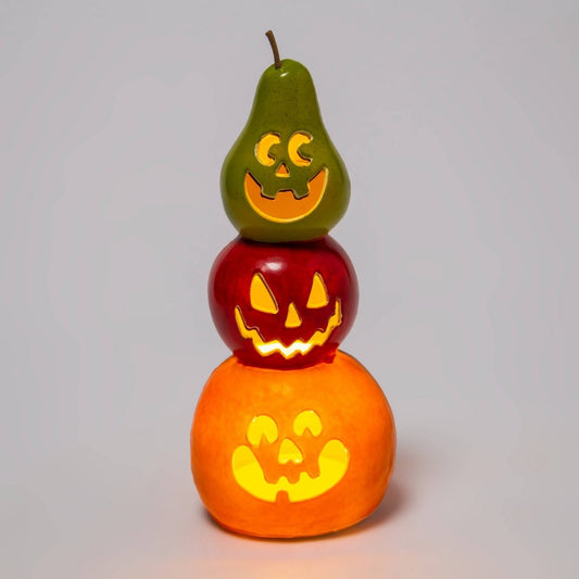 Light up Triple Stack Pear/Apple/Orange Halloween Decorative Prop - Hyde & EEK!