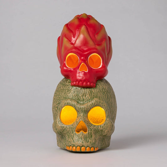 Light up Dragon Fruit and Cantaloupe Stacked Halloween Decorative Prop - Hyde & EEK! Boutique