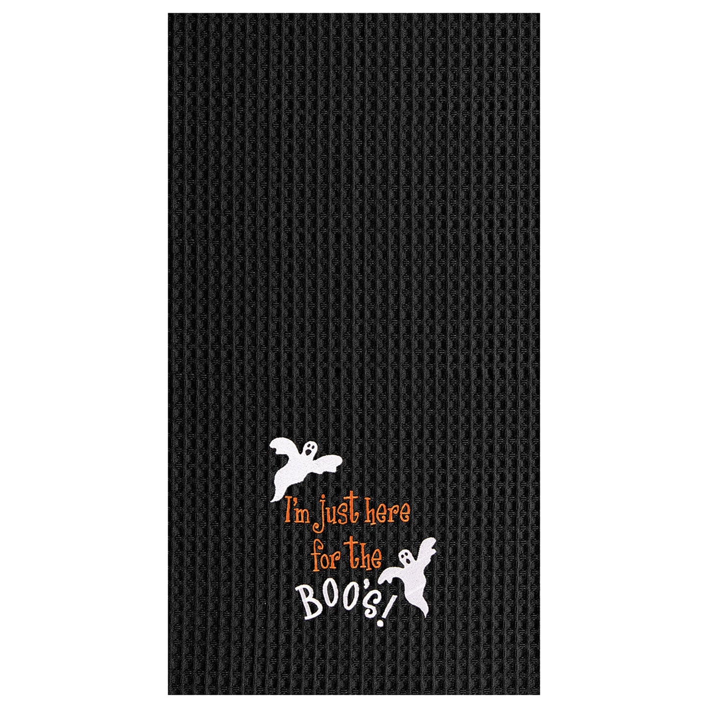 I'm Just Here for Boo's Waffle Weave Cotton Kitchen Towel