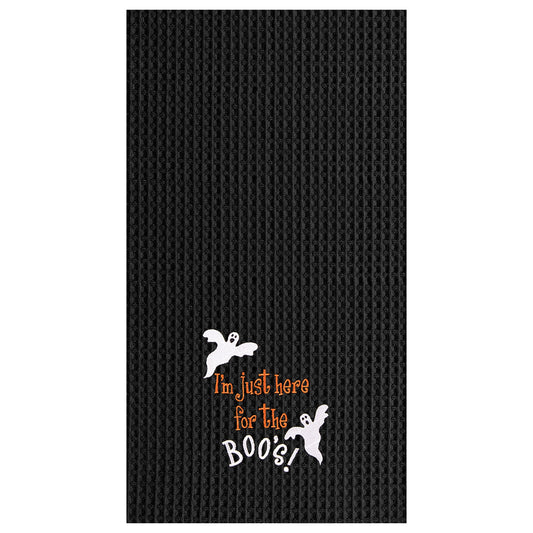 I'm Just Here for Boo's Waffle Weave Cotton Kitchen Towel