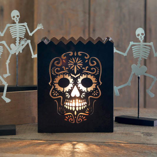 Halloween Spooky Metal Sugar Skull Luminary