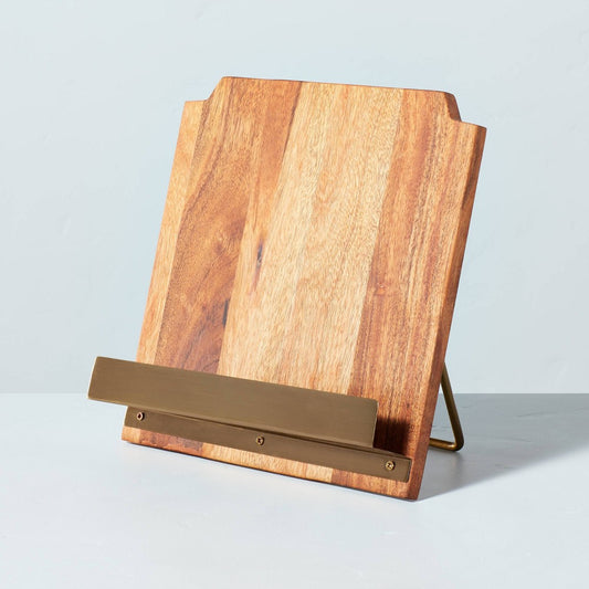 Wood Cookbook Holder with Metal Ledge - Hearth & Hand