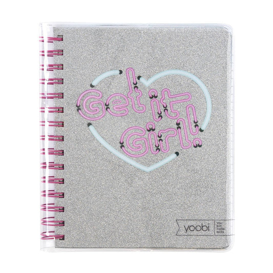 Lined Spiral Journal Glitter Get It Girl - Yoobi