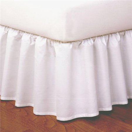 As Is Bed Maker's Ruffled Bedskirt Twin - White