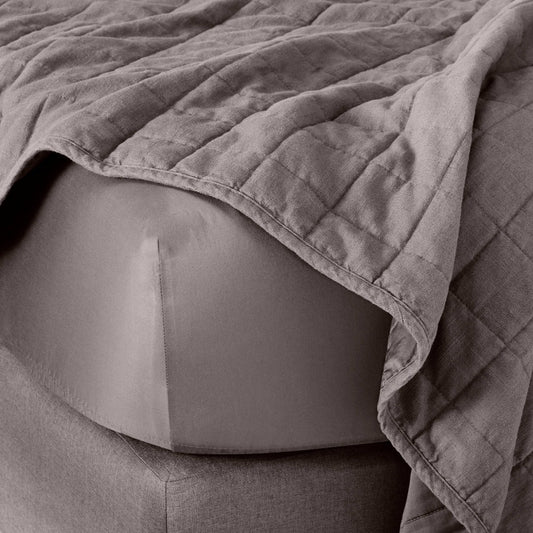 500 Thread Count Washed Supima Sateen Fitted Sheet - Casaluna