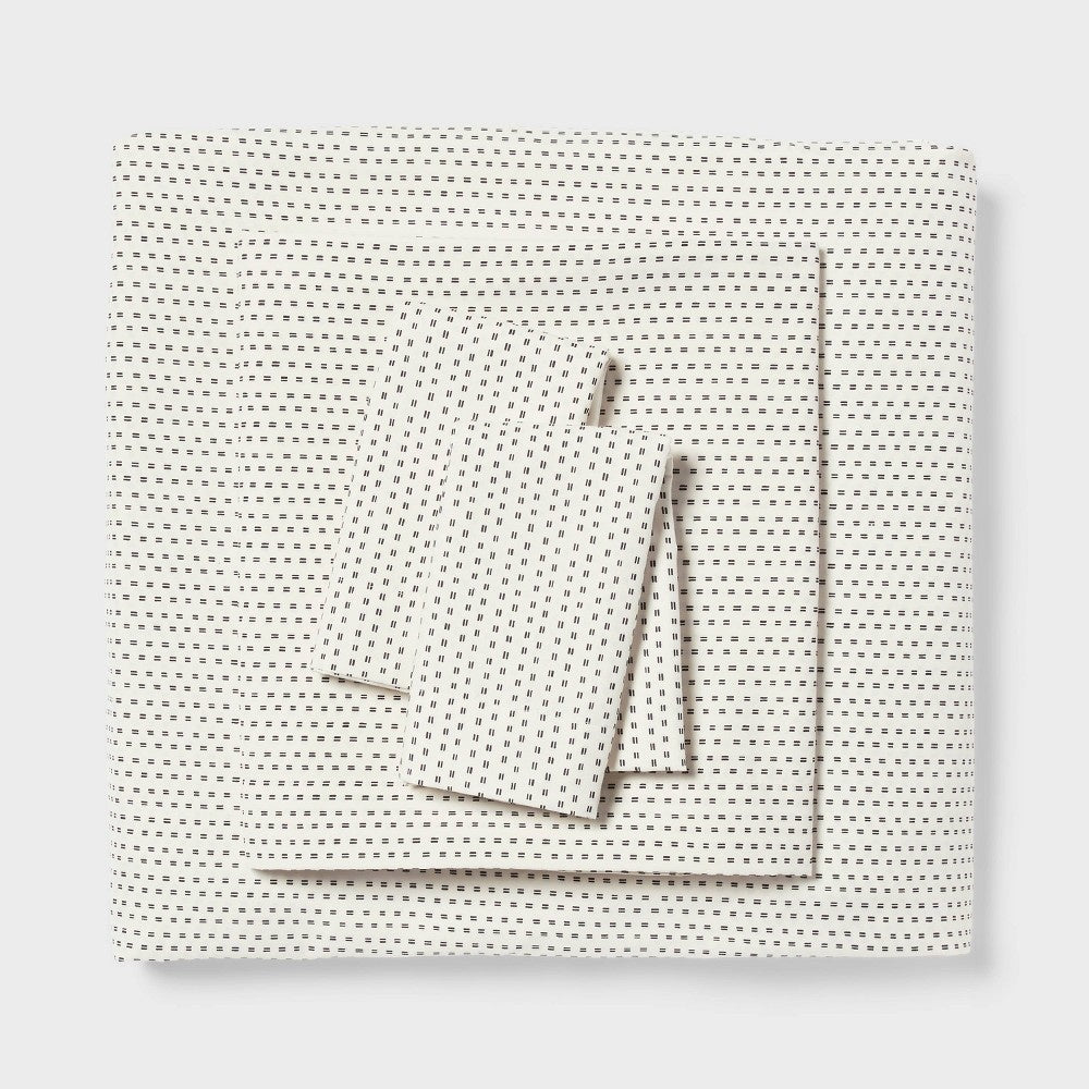 Queen Microfiber Sheet Set Ivory Dash - Room Essentials™