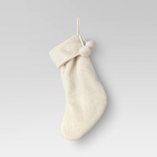Faux Fur Stocking Gray - Threshold
