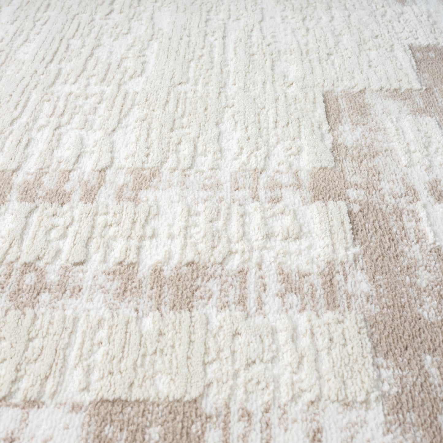 Abani Viva Neutral Cream Beige Art Deco Area Rug: 6' x 9'