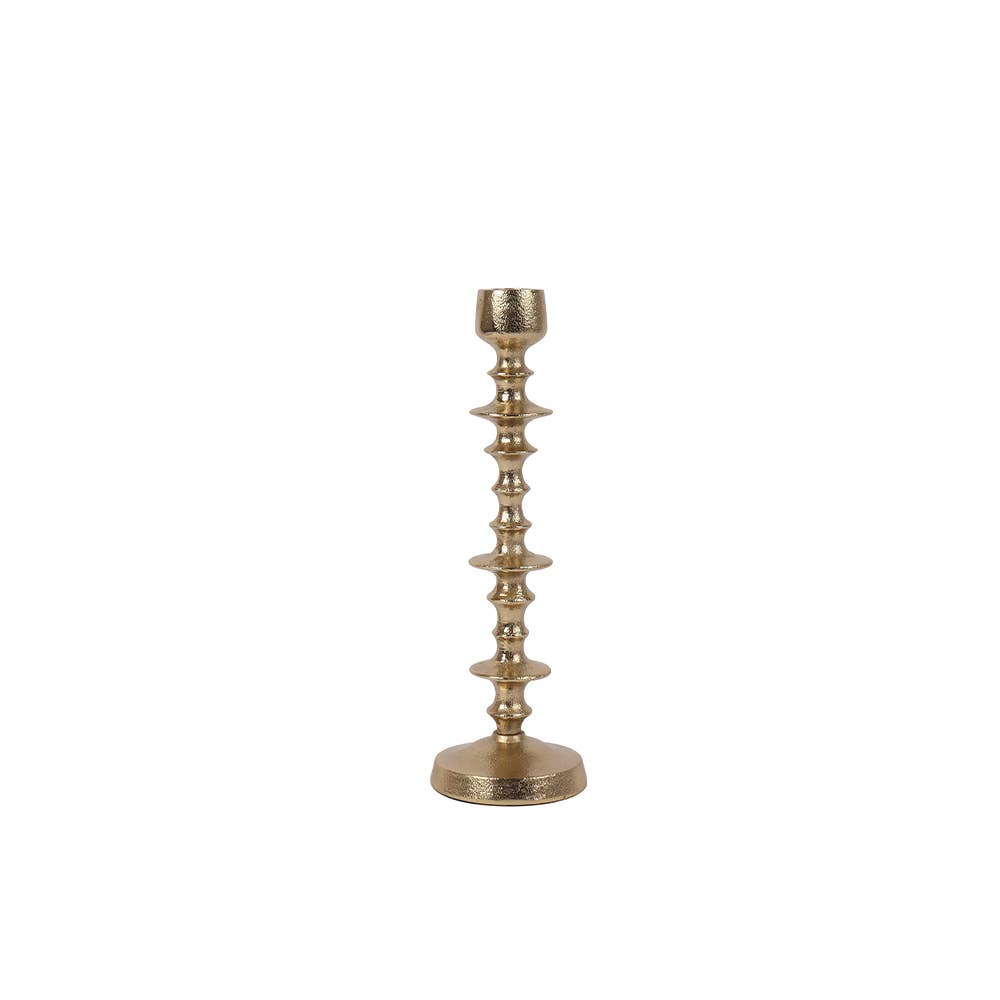 Gold Beaded 14" Candle Holder