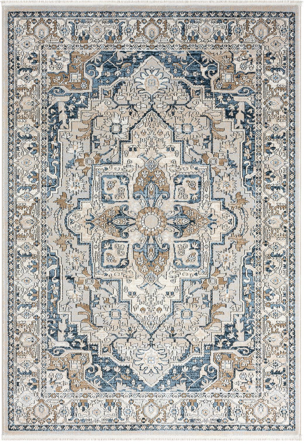 Abani Savoy Vintage Blue Green Area Rug: 6' x 9'