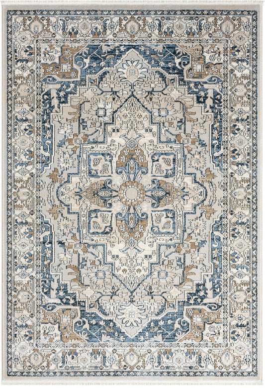Abani Savoy Vintage Blue Green Area Rug: 6' x 9'