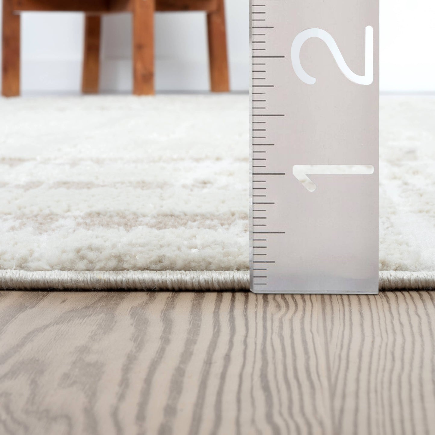 Abani Viva Neutral Cream Beige Art Deco Area Rug: 6' x 9'