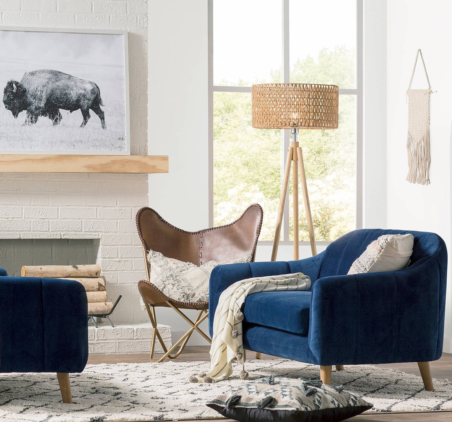 Ivory Pom pom Striped Woven 50"x60" Throw Blanket