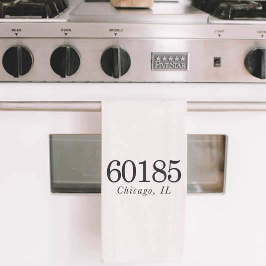Personalized 31324 Richmond Hill, Georgia Kitchen Towel: White