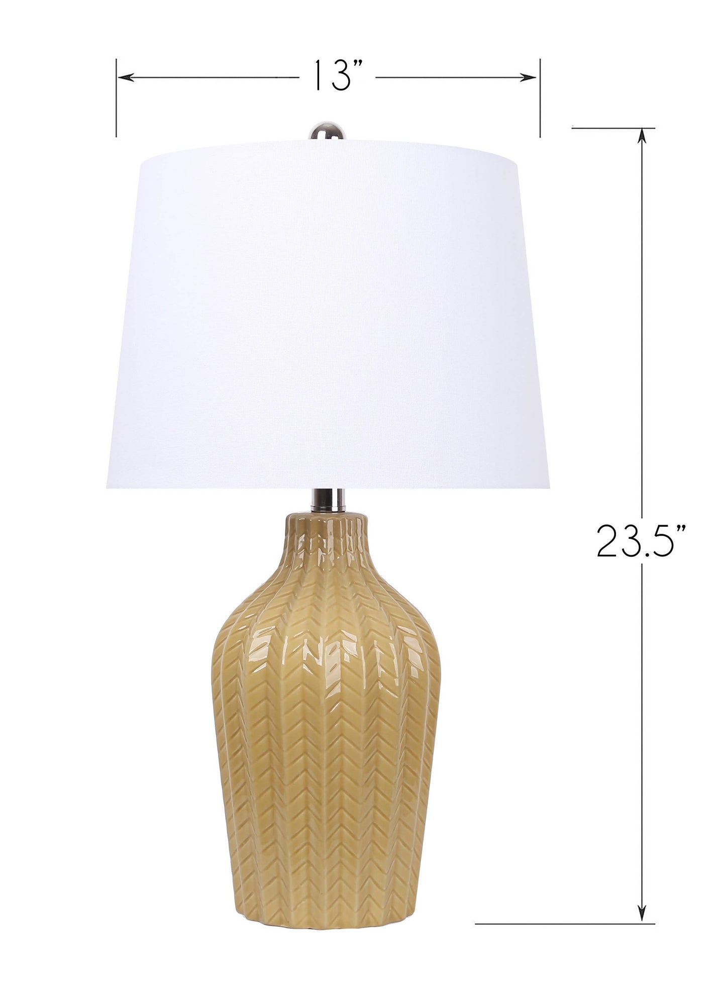 Rockwell 23.5" Ceramic Table Lamp & Linen Shade: Yellow
