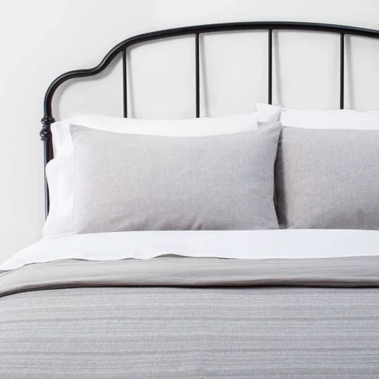 Textured Stripe Comforter Set Full / Queen Jet Gray - Hearth & Hand