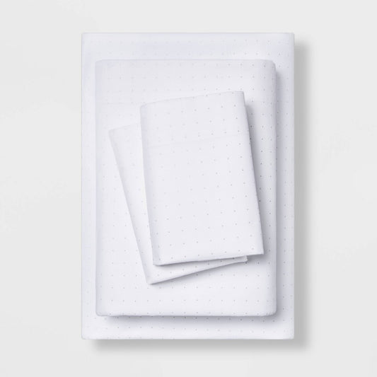 Twin/Twin XL Easy Care Printed Pattern Sheet Set Gray Dot - Room Essentials