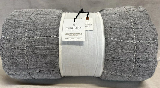 Matelassé Quilted Coverlet Full/Queen Dark Gray - Hearth & Hand