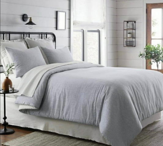 Microstripe 3 pc Comforter Set Full / Queen Railroad Gray - Hearth & Hand