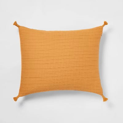 Standard Double Cloth Quilt Sham Mustard - Threshold