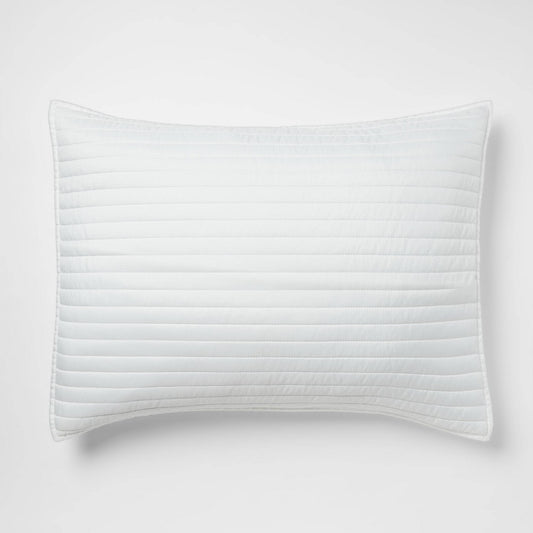 Standard Garment Washed Microfiber Quilt Sham White - Room Essentials