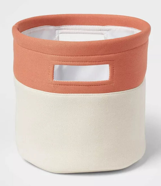Canvas Color Block Storage Basket Coral - Pillowfort