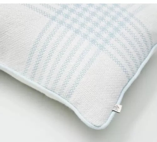 Plaid Indoor/Outdoor Lumbar 14"x20" Throw Pillow Blue /Cream - Hearth & Hand