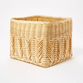 Rattan Woven Cube Basket - Threshold Studio McGee