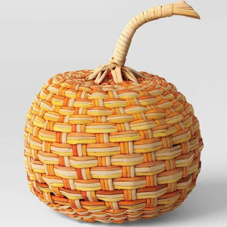 Set of 3 Woven Rattan Wicker Pumpkins Orange/White/Yellow - Threshold