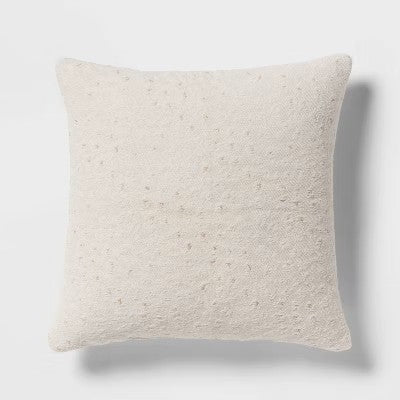 18"x18" Luxe Leopard Jacquard Square Decorative Pillow Ivory