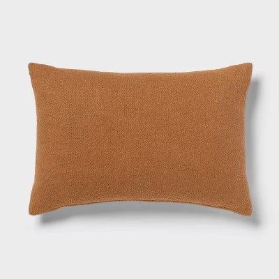 Oblong Boucle Color Blocked Decorative Throw Pillow Light Brown - Threshold