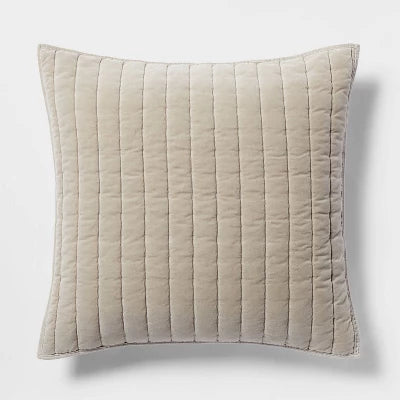 Euro Channel Stitch Velvet Sham Natural - Threshold