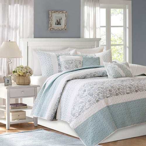 Madison Park Dawn 6pc Cotton Percale Reversible Coverlet Set King/Cal King