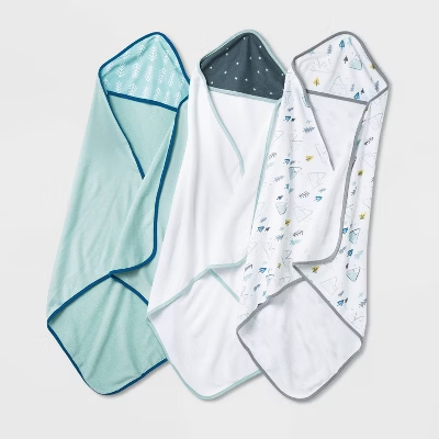 Cloud Island Adventure Hooded 3pk Bath Towel Set